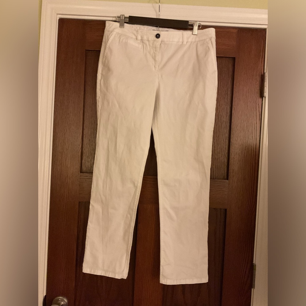 Boden Classic White Tailored Cotton Trousers / Dress Pants – Size US 10L